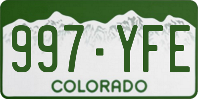 CO license plate 997YFE
