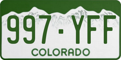 CO license plate 997YFF