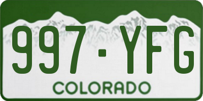 CO license plate 997YFG