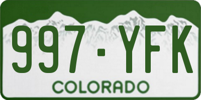 CO license plate 997YFK