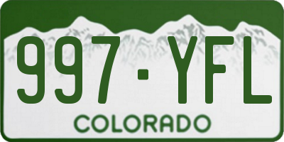 CO license plate 997YFL