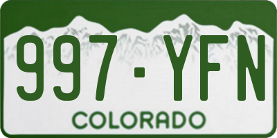 CO license plate 997YFN
