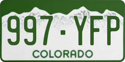 CO license plate 997YFP