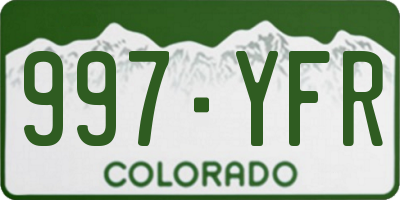 CO license plate 997YFR