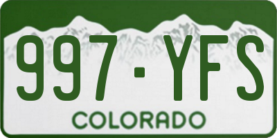 CO license plate 997YFS