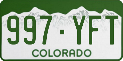 CO license plate 997YFT