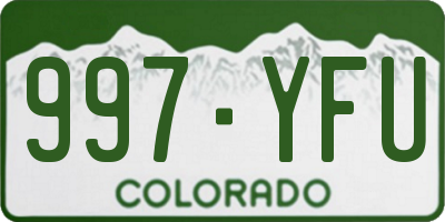 CO license plate 997YFU