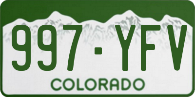 CO license plate 997YFV