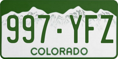 CO license plate 997YFZ