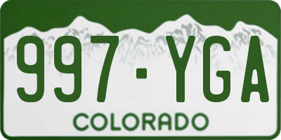CO license plate 997YGA