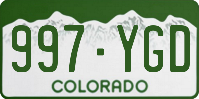 CO license plate 997YGD