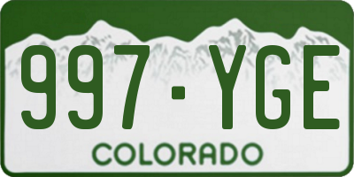 CO license plate 997YGE