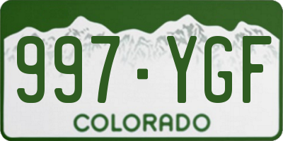 CO license plate 997YGF