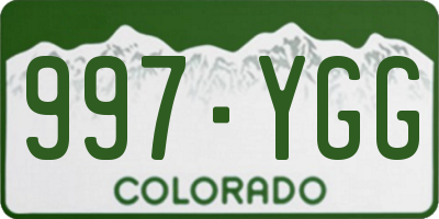 CO license plate 997YGG