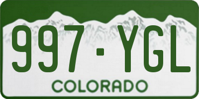 CO license plate 997YGL