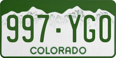 CO license plate 997YGO