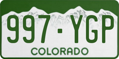 CO license plate 997YGP
