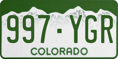 CO license plate 997YGR