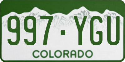 CO license plate 997YGU