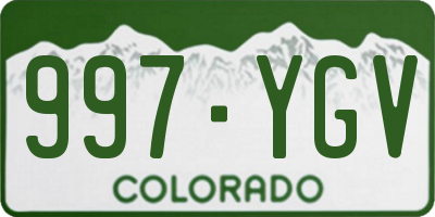 CO license plate 997YGV