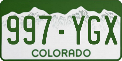 CO license plate 997YGX