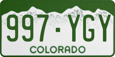 CO license plate 997YGY
