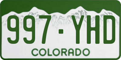 CO license plate 997YHD