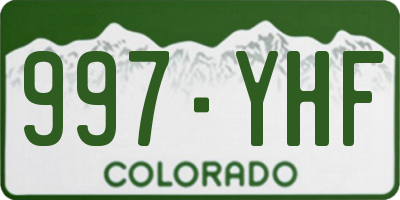 CO license plate 997YHF