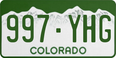 CO license plate 997YHG