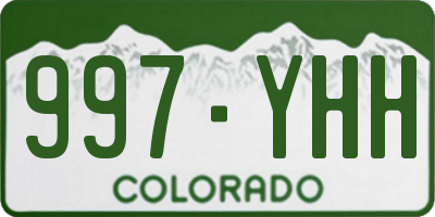 CO license plate 997YHH