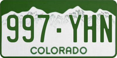 CO license plate 997YHN