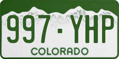 CO license plate 997YHP