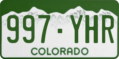 CO license plate 997YHR