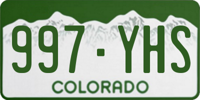 CO license plate 997YHS