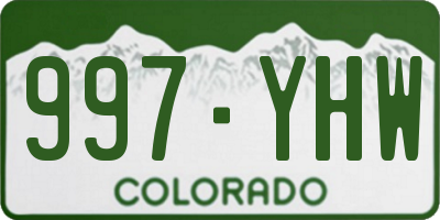 CO license plate 997YHW