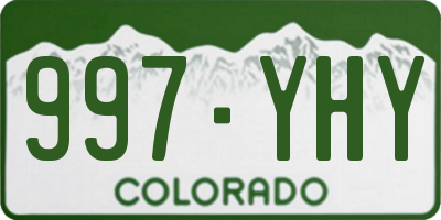 CO license plate 997YHY