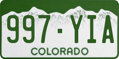CO license plate 997YIA