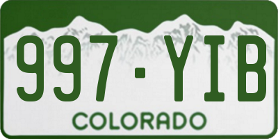 CO license plate 997YIB