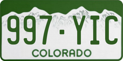 CO license plate 997YIC