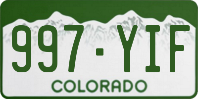 CO license plate 997YIF
