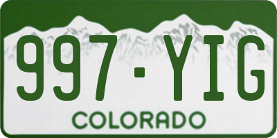 CO license plate 997YIG