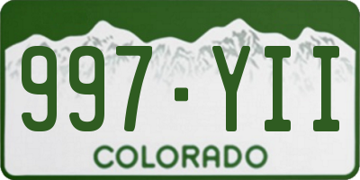 CO license plate 997YII