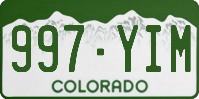 CO license plate 997YIM