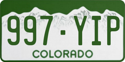 CO license plate 997YIP