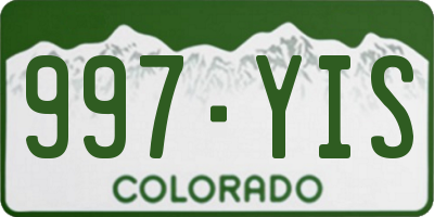 CO license plate 997YIS