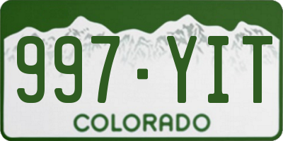 CO license plate 997YIT