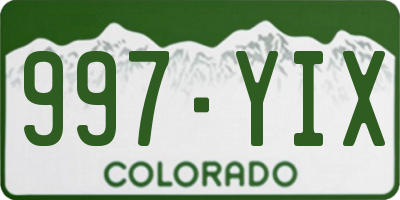CO license plate 997YIX
