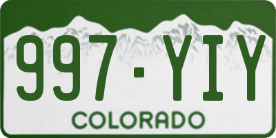 CO license plate 997YIY