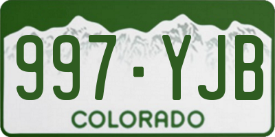 CO license plate 997YJB