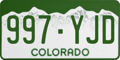 CO license plate 997YJD